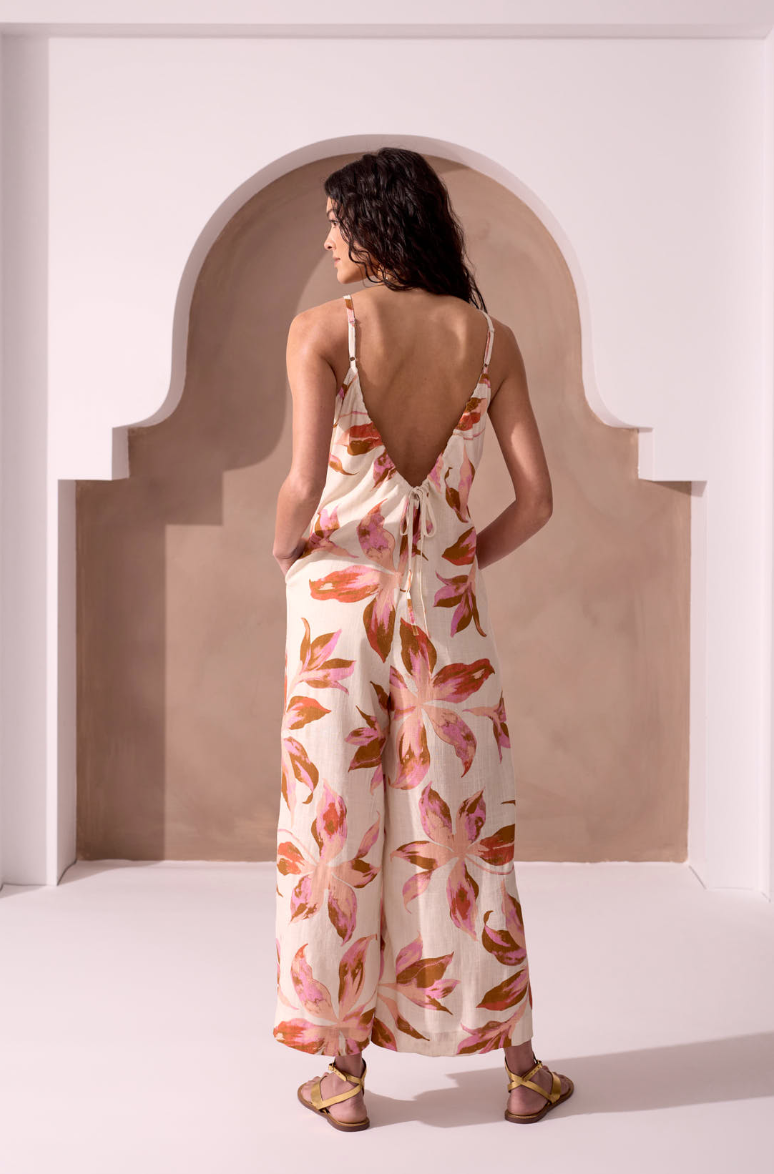 Savannah Wide Leg Linen Jumpsuit