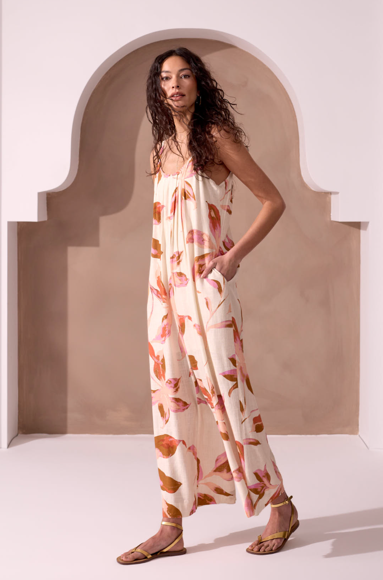 Savannah Wide Leg Linen Jumpsuit
