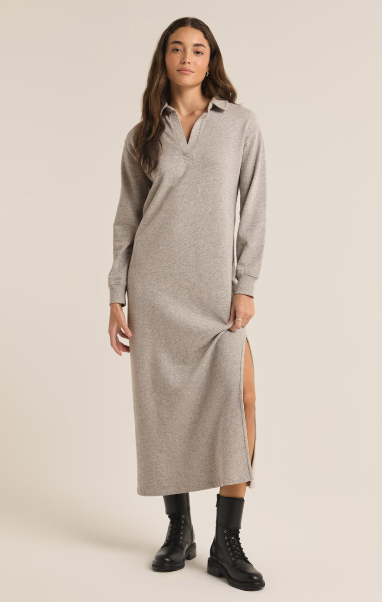 Aspen Sweatshirt Dress- GREY