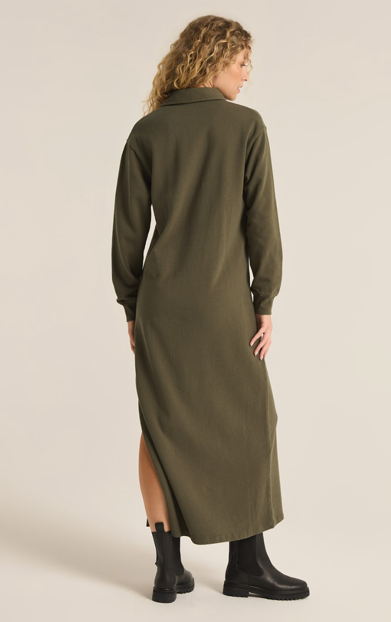 Aspen Sweatshirt Dress- PINE