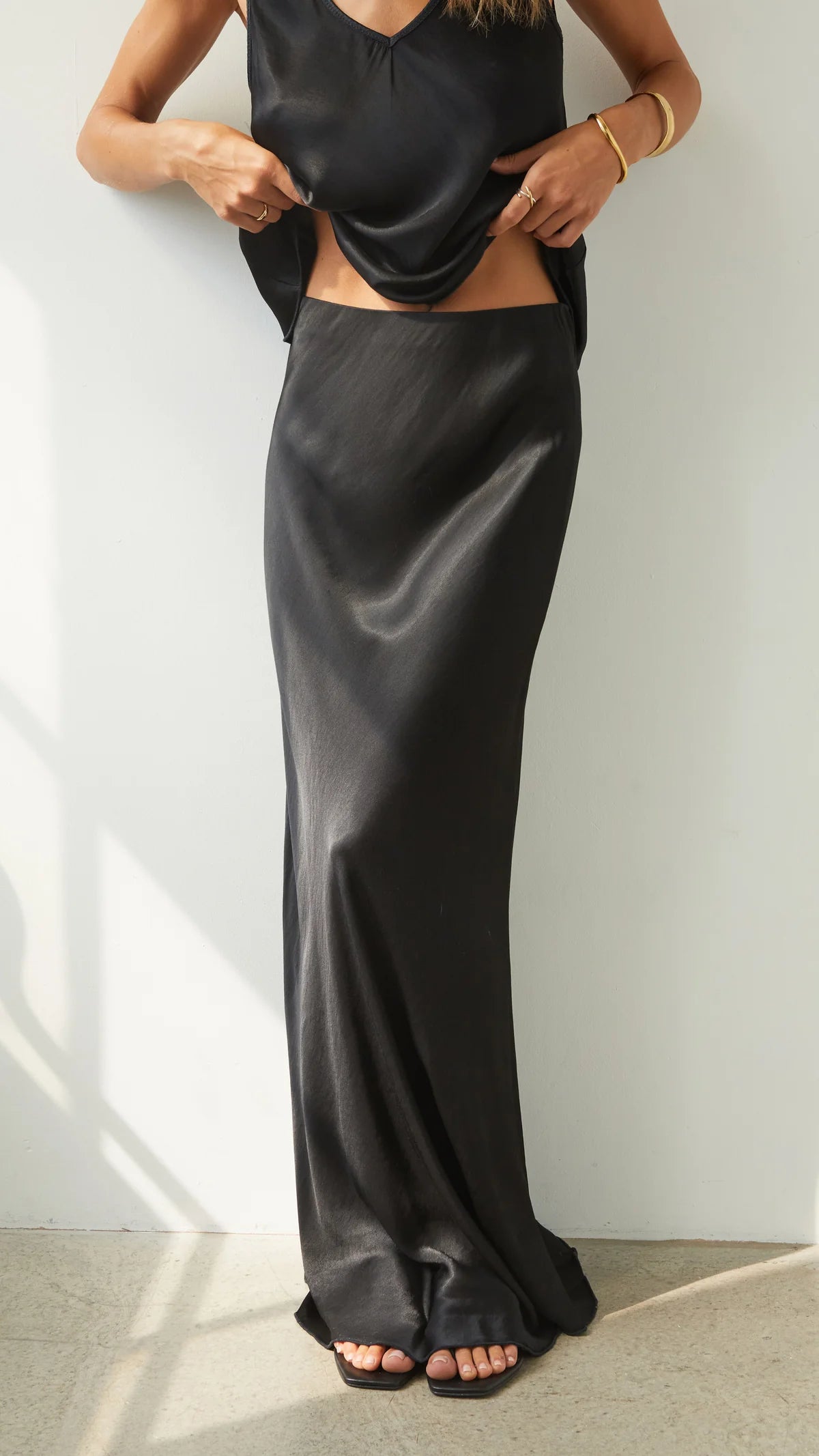 Maeve Satin Set- BLACK