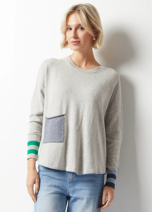 Birdseye Stripe Sweater- MARL