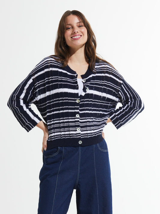 Crop Cardi- NAVY