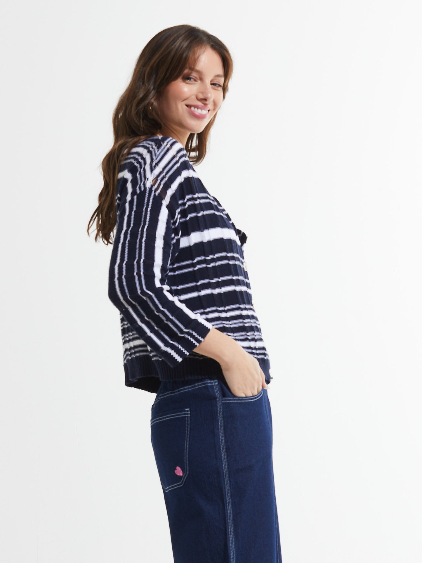 Crop Cardi- NAVY