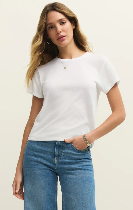 Tourist Airy Knit Jersey Tee- WHITE