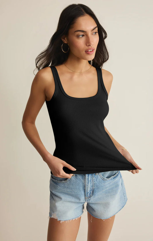 Renae Rib Tank Top- BLACK