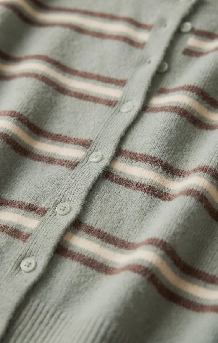 Medina Stripe Cardi- AQUA CLOUD